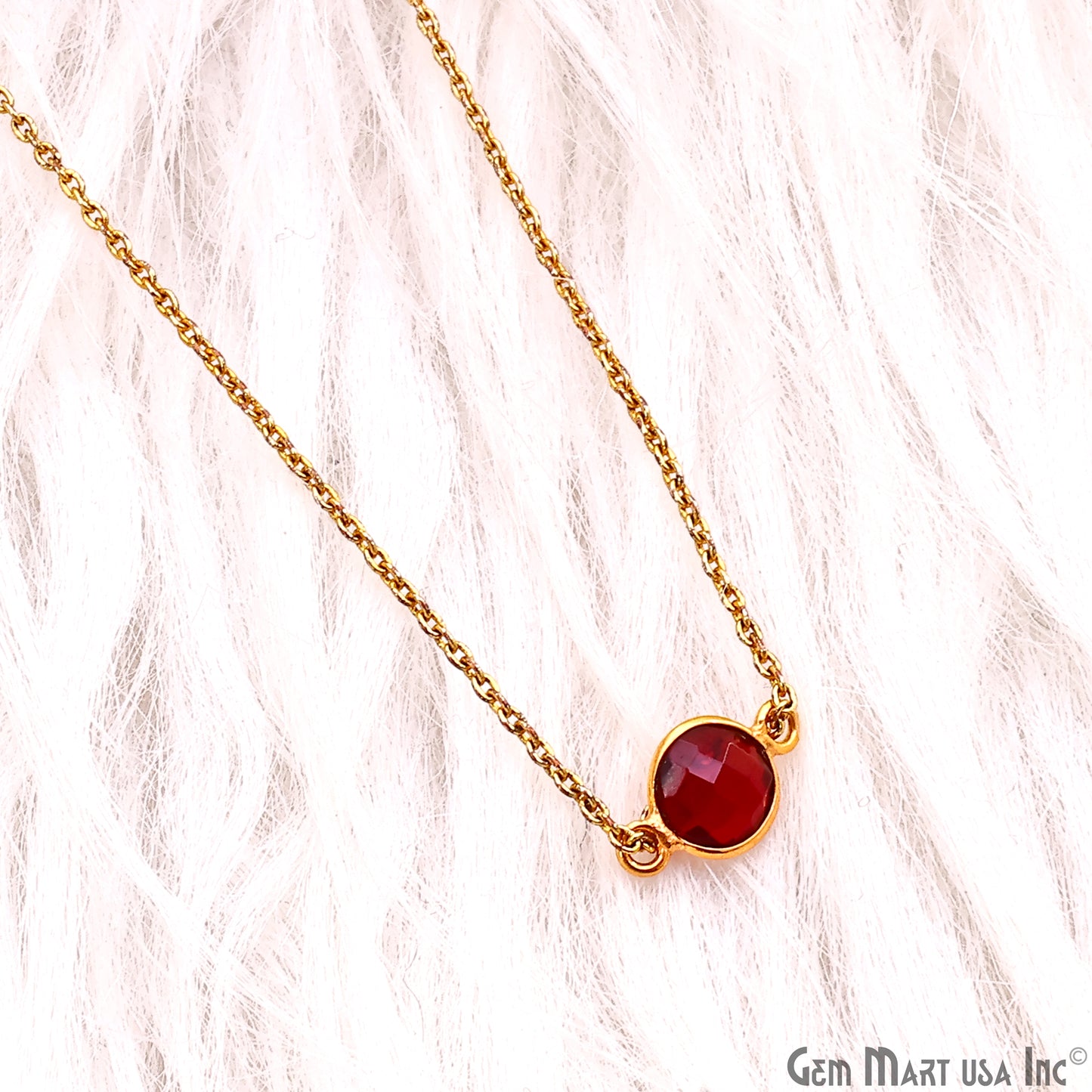 Round 7mm Double Bail Gold Plated Gemstone Bezel Connector