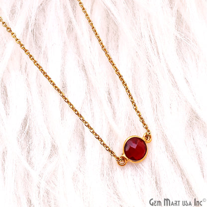 Round 7mm Double Bail Gold Plated Gemstone Bezel Connector
