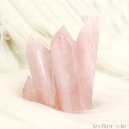 Rose Quartz Crystal Cluster, Terminated Crystal Rock Cluster Family, Mineral Specimen, Home Decor, Spiritual Gift 3-4Inch