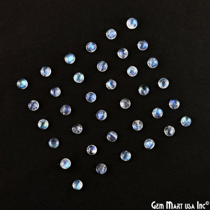 Rainbow Moonstone Wholesale Gemstones, 100% Natural Semi-Precious Gems, Rainbow Cabochons Loose Gems, 5mm, Round, 5 Carats
