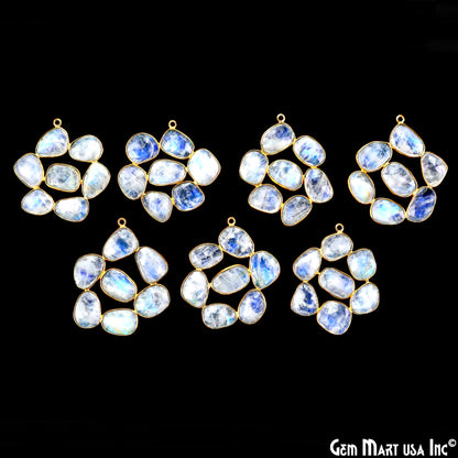 Rainbow Moonstone Gold Plated 37mm Dangle Finding Component