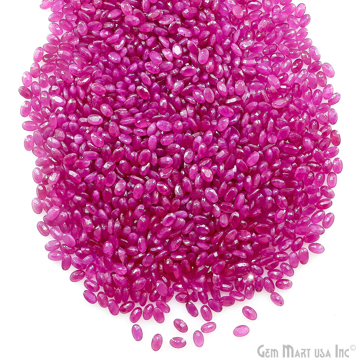 Ruby Wholesale Gemstones, 100% Natural Precious Gems, Pink Faceted Loose Gems, 5x3mm, Oval, 5 Carats