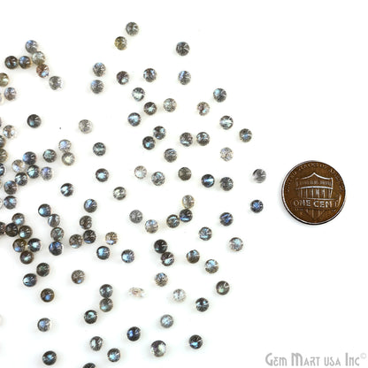 Labradorite Wholesale Gemstones, 100% Natural Semi-Precious Gems, Grey Cabochons Loose Gems, 4mm, Round, 5 Carats