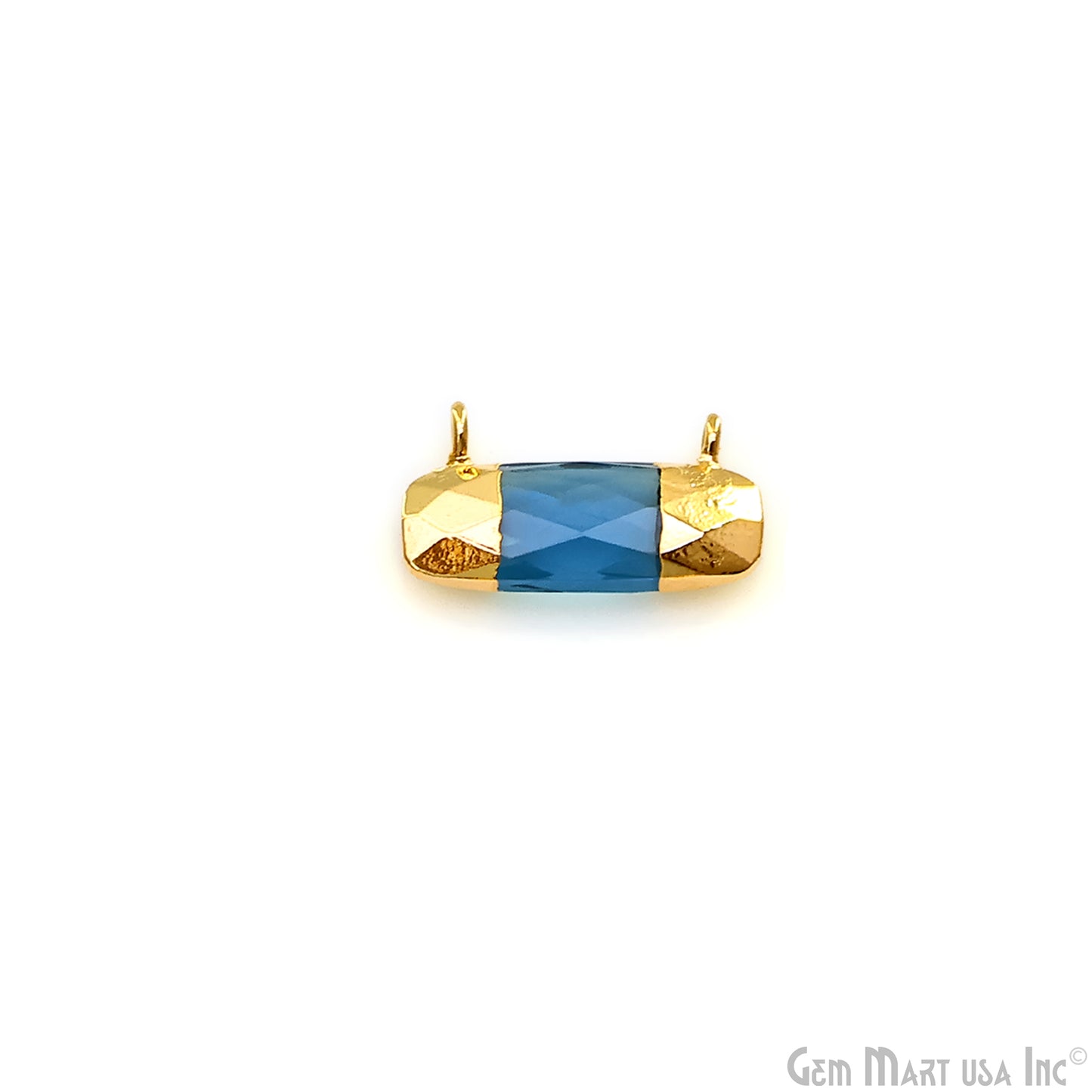 Iolite Rectangle 21x11mm Gold Electroplated Cat Bail Connector