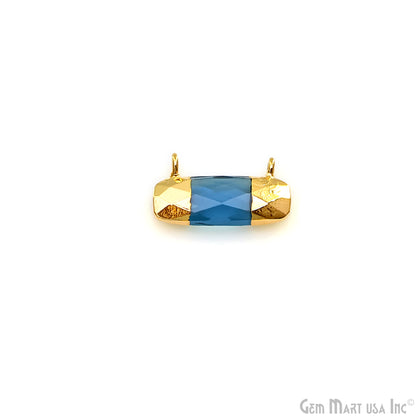 Iolite Rectangle 21x11mm Gold Electroplated Cat Bail Connector