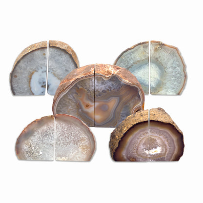 Geode Bookend, Natural Agate Bookend Pair, Unique Crystal Bookend Set, Home Decor, Free Shipping