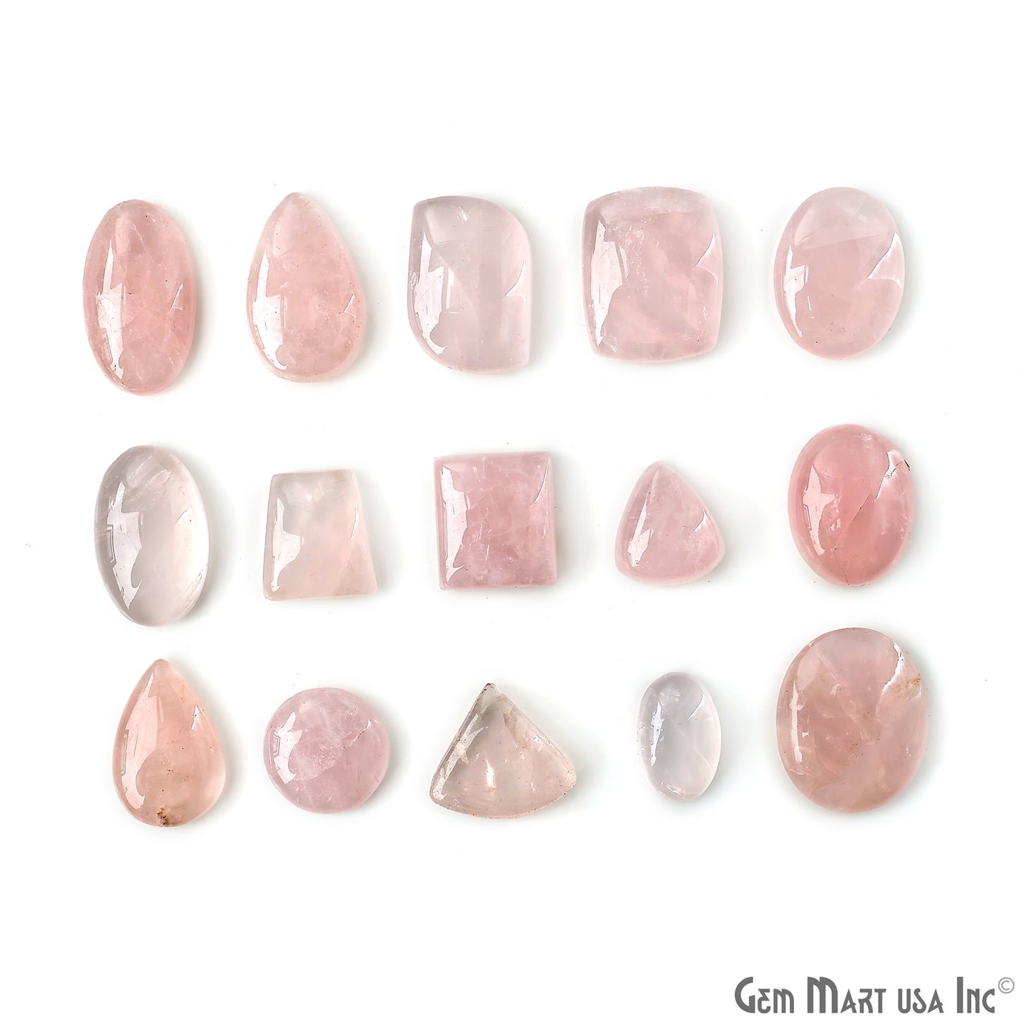 Rose Quartz Mix Shape Cabochon, Natural Rose Quartz, 1.5-2 Inch Pink Healing Crystal for Jewelry Making