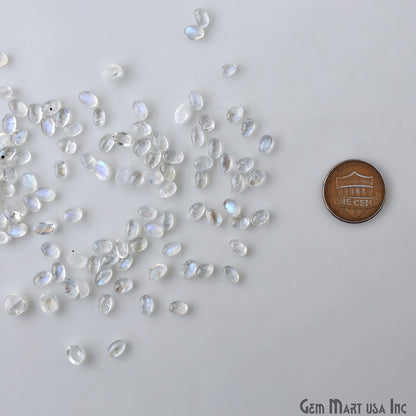 Rainbow Moonstone Wholesale Gemstones, 100% Natural Semi-Precious Gems, Rainbow Cabochons Loose Gems, 6x4mm, Oval, 5 Carats