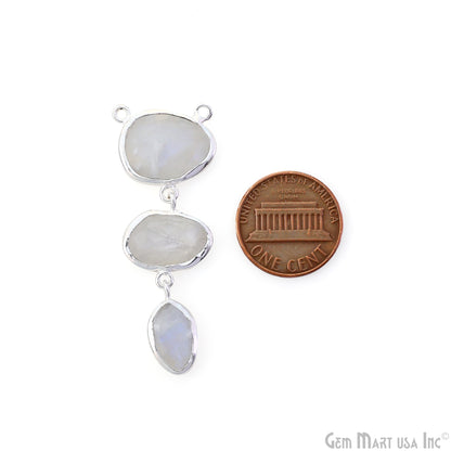 Rainbow Moonstone 48x17mm Double Bail Chandelier Finding Component