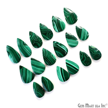 Malachite Pears Shape 27x17mm Loose Gemstone For Earring Pair