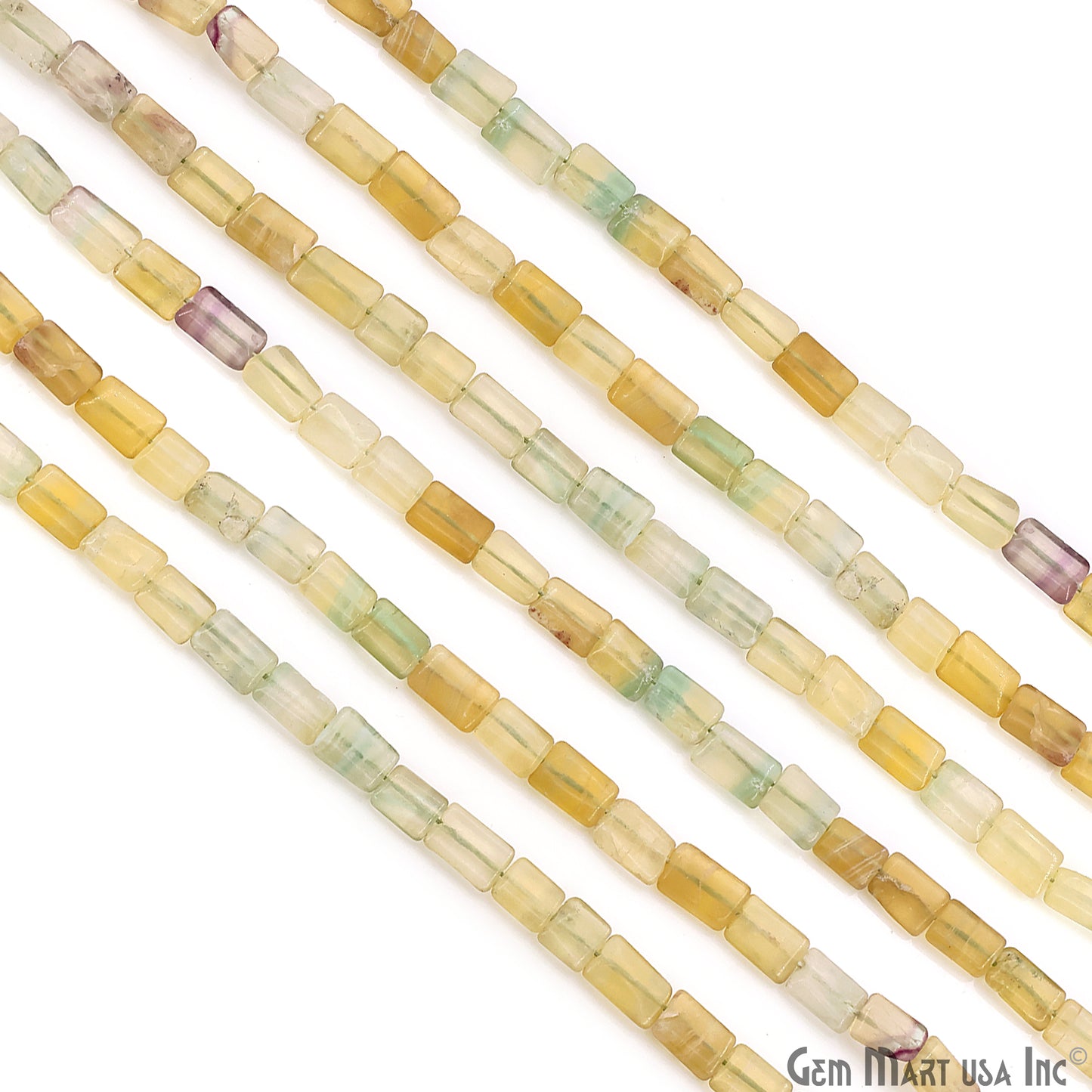 Fluorite Smooth Square Drilled Beads 7-10X6-7mm Waist Beads, Rondelle Bead Strand 13 Inch