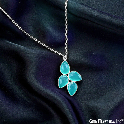 Aqua Chalcedony 30x18mm Single Bail Chandelier Finding Component
