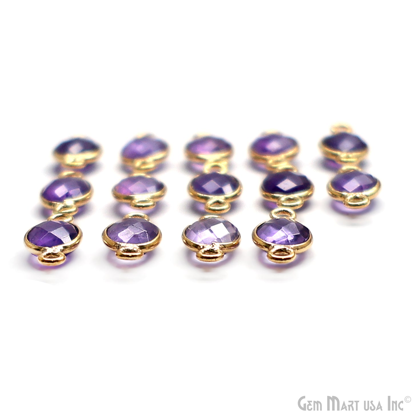 Oval 6x8mm Gold Plated Bezel Double Bail Gemstone Connector
