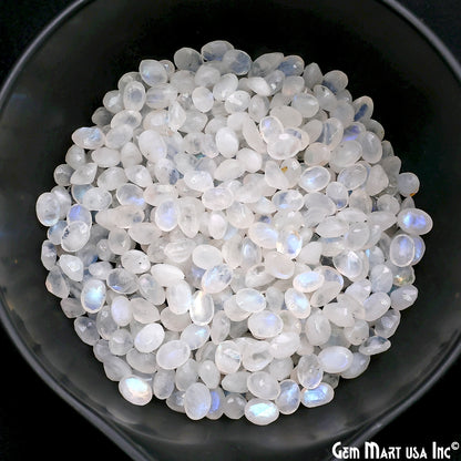 Rainbow Moonstone Wholesale Gemstones, 100% Natural Semi-Precious Gems, Rainbow Cabochons Loose Gems, 7x5mm, Oval, 10PC