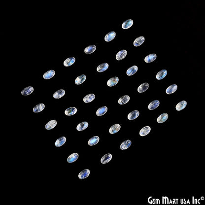 Rainbow Moonstone Wholesale Gemstones, 100% Natural Semi-Precious Gems, Rainbow Cabochons Loose Gems, 3x5mm, Oval, 5 Carats