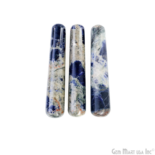 Sodalite Hand Made SPA Massage Wand Reiki Healing Crystal Relaxation Meditation Collection Gift, Healing Crystal, 4Inch