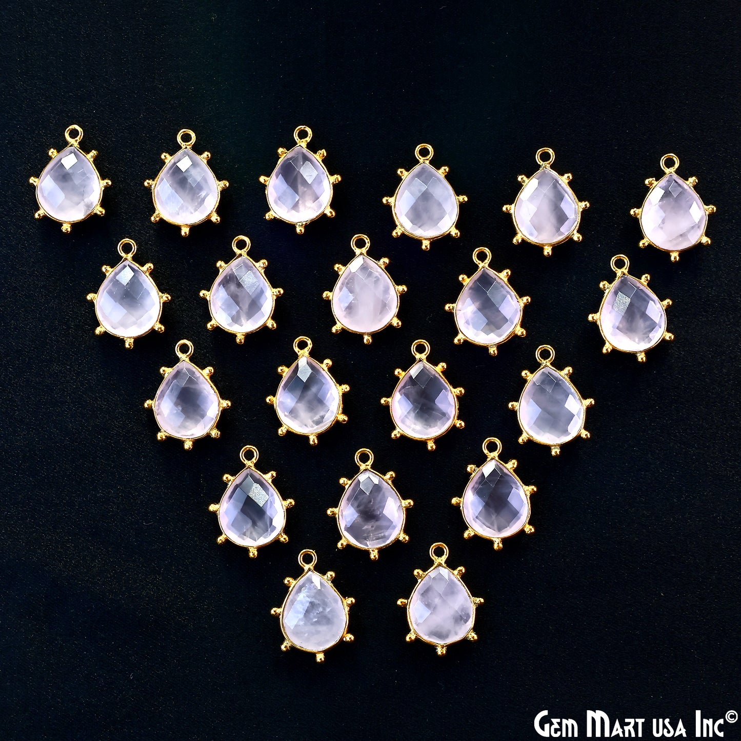 Pears 18x13mm Design Bezel Gold Plated Single Bail Gemstone Connector