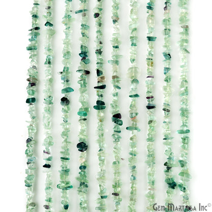 Fluorite Chip Beads, 34 Inch, Natural Chip Strands, Drilled Strung Nugget Beads, 3-7mm, Polished, GemMartUSA (CHFL-70001)