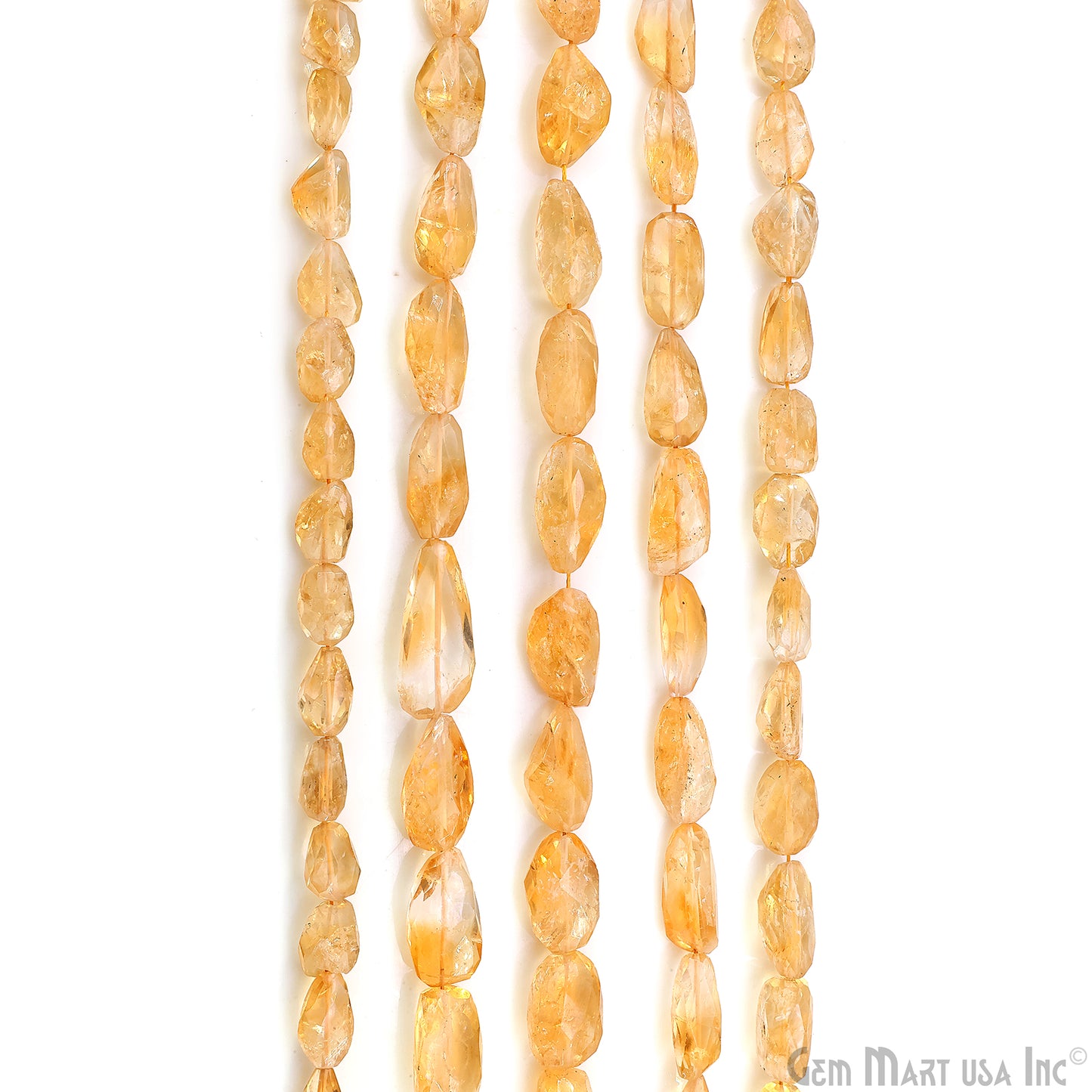 Citrine Tumble Beads Free Form Drilled Beads 8-11X15-25mm Waist Beads, Rondelle Bead Strand 13 Inch