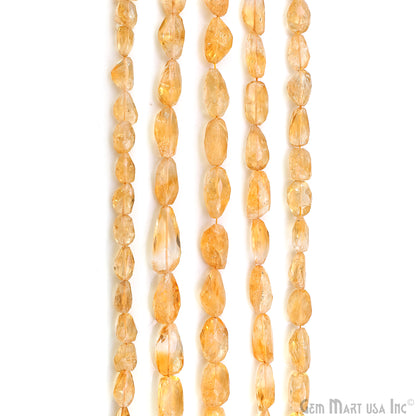 Citrine Tumble Beads Free Form Drilled Beads 8-11X15-25mm Waist Beads, Rondelle Bead Strand 13 Inch