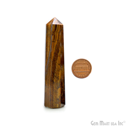 Tiger Eye Gemstone Jumbo Tower Crystal Tower Obelisk Healing Meditation Gemstones 2-3 Inch
