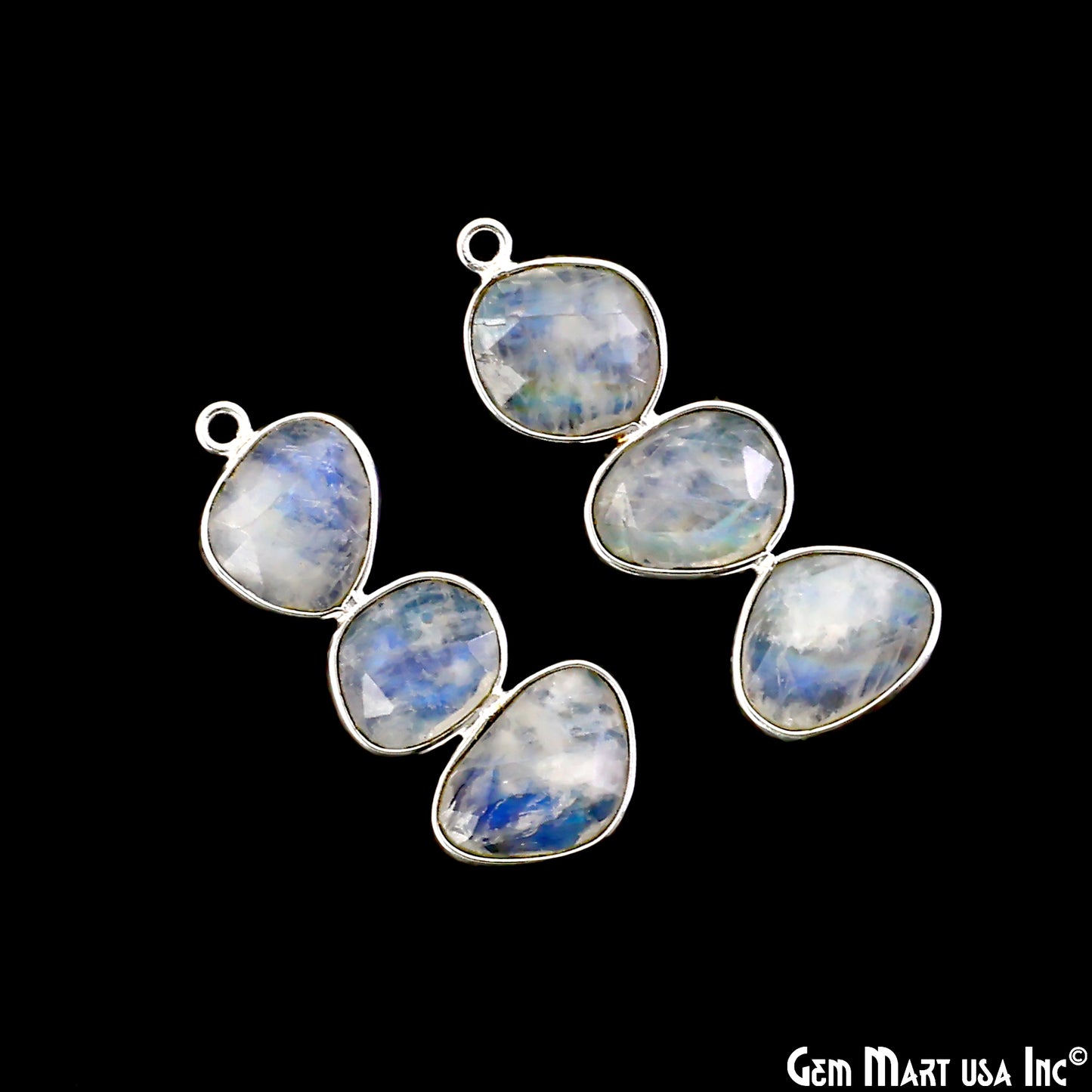 Rainbow Moonstone 33x12mm Single Bail Chandelier Finding Component