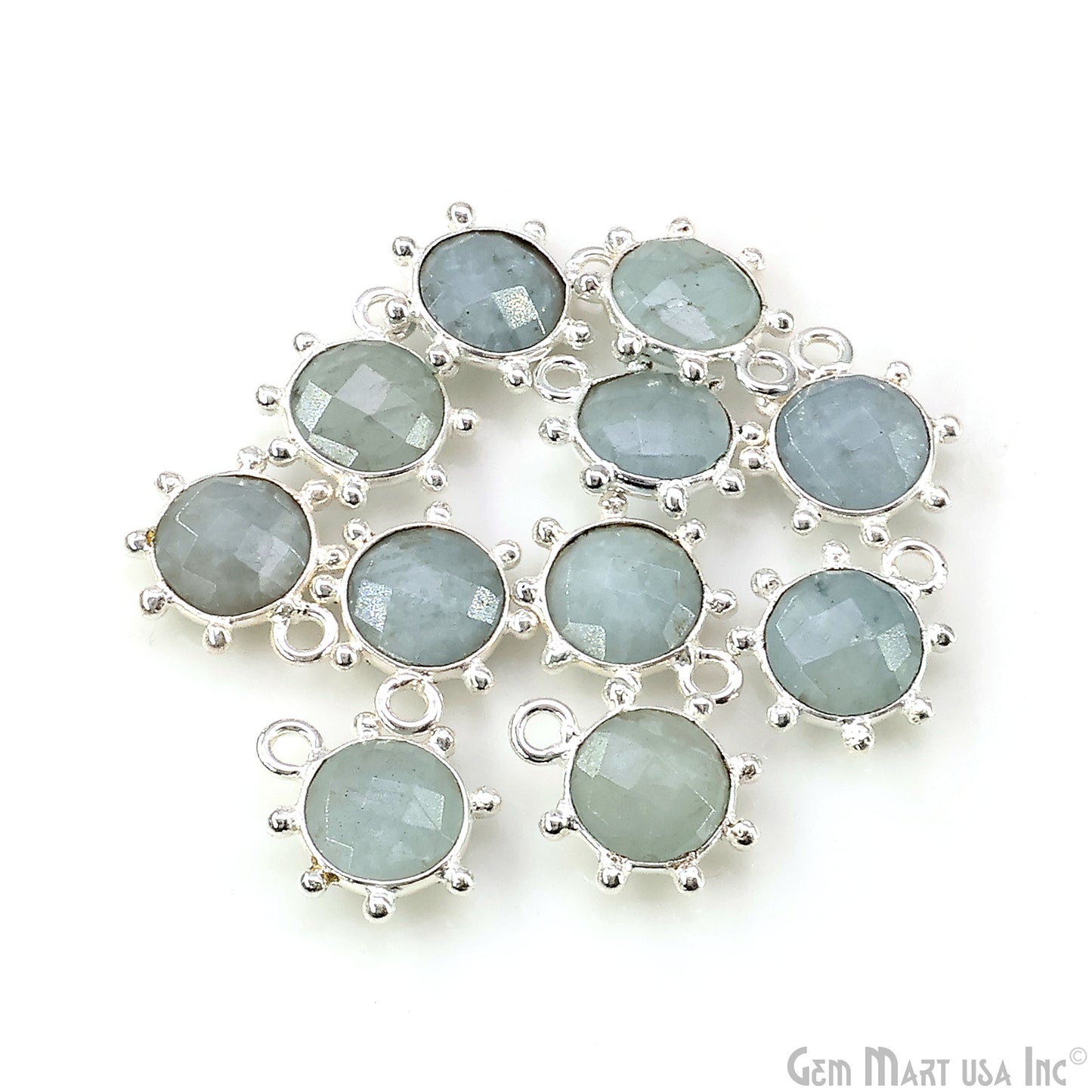 Round 13x11mm Design Bezel Single Plated Single Bail Gemstone Connector