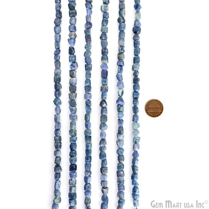 Sapphire Rough Beads, 9 Inch Gemstone Strands, Drilled Strung Briolette Beads, Free Form, 7x5mm