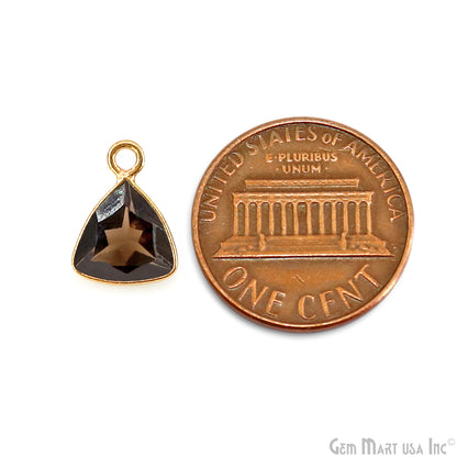 Trillion 8mm Brilliant Cut Gold Plated Bezel Single Bail Gemstone Connector
