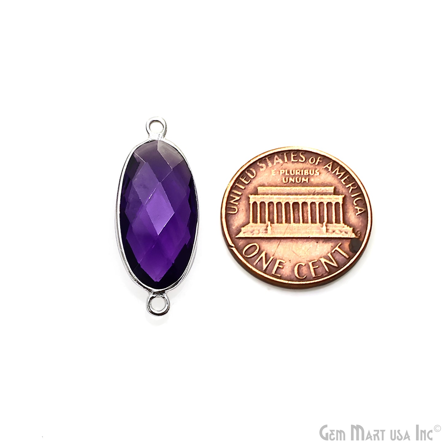 Oval 10x20mm Double Bail Silver Bezel Connector