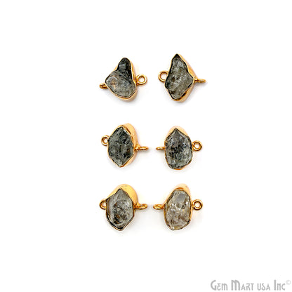 Herkimer Diamond Organic 19x15mm Gold Plated Finding Earing Connector