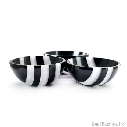 Black Obsidian Mini Carved Gemstone Bowl Cup 2 inch