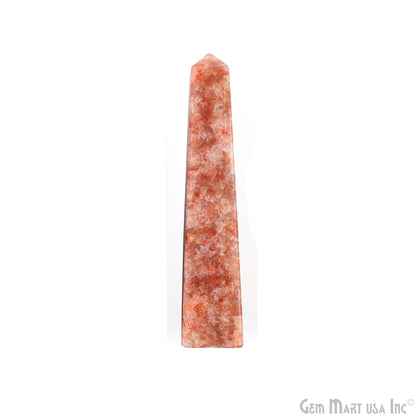 Sunstone Gemstone Rectangle Tower Shape 4Inch Crystal Tower Obelisk Healing Meditation Gemstones