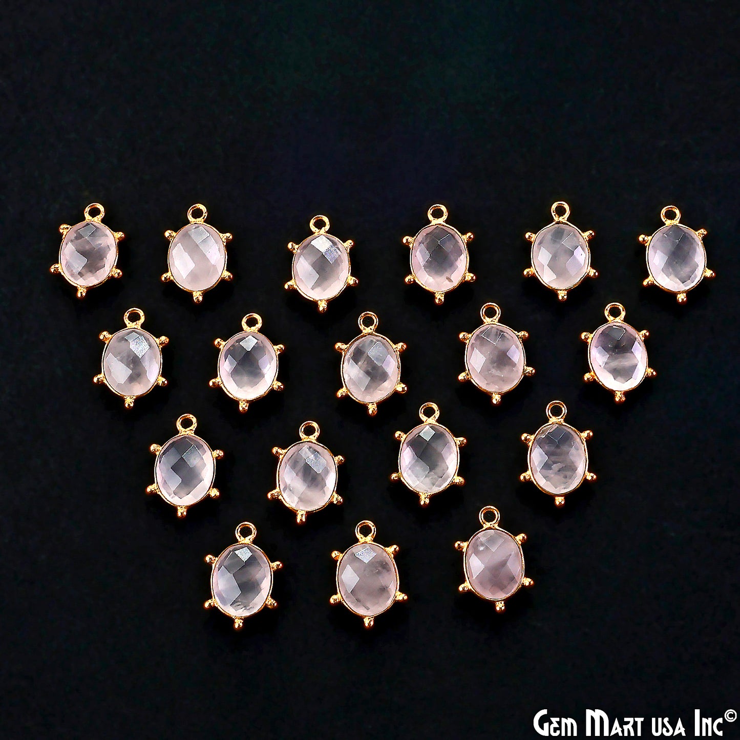 Oval 15x11mm Design Bezel Gold Plated Single Bail Gemstone Connector