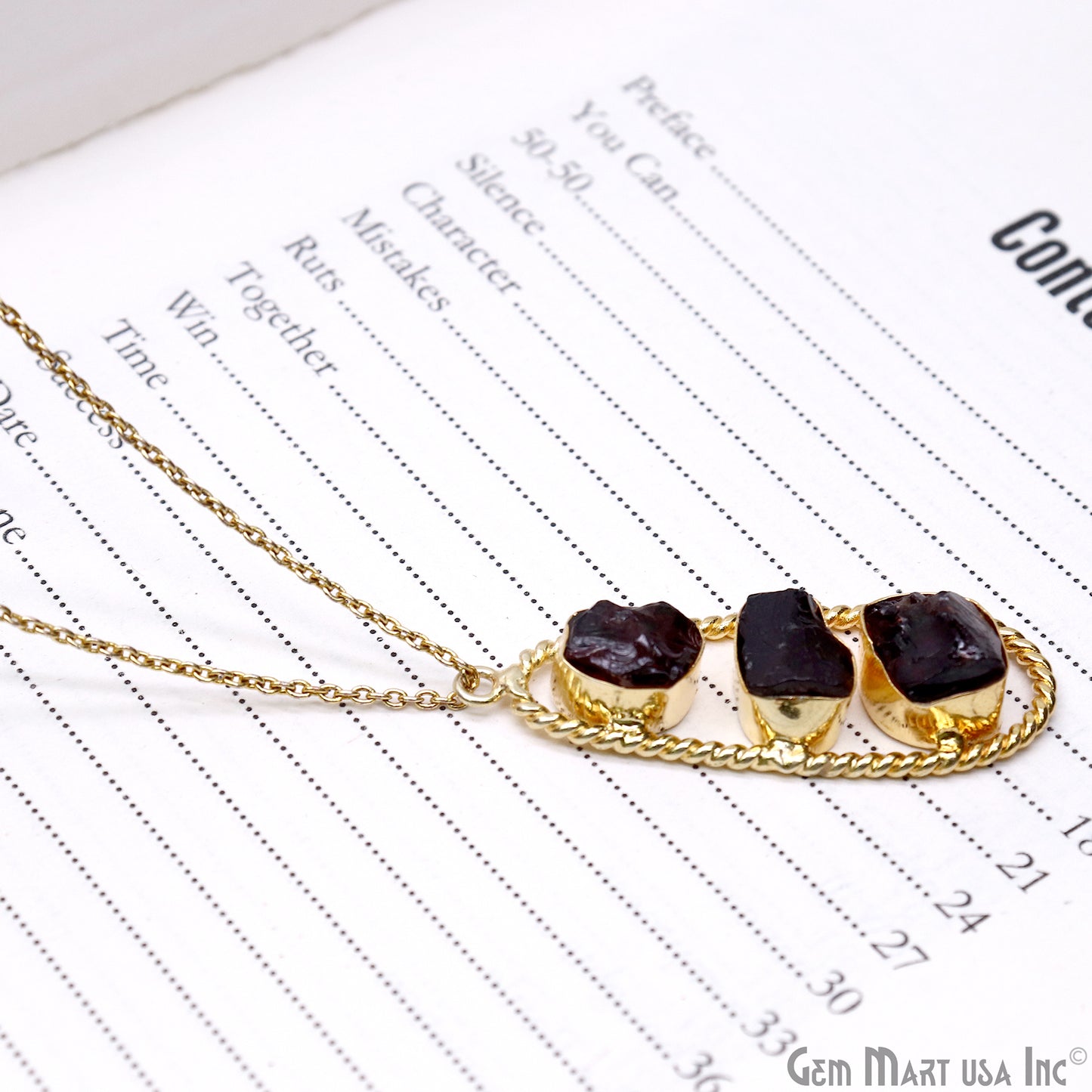 Garnet Rough Gemstone Free Form Oval Gold Plated Twisted Bezel setting 44x16mm DIY Earring Pendant Connector