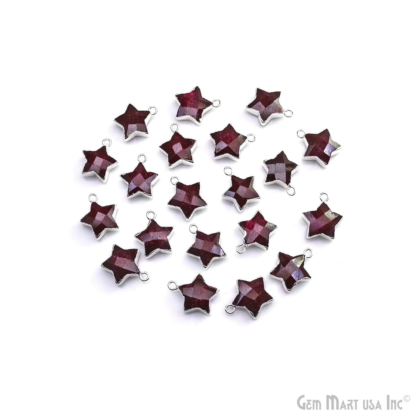 Star Shape Single Bail 16x14mm Silver Electroplated Gemstone Connector