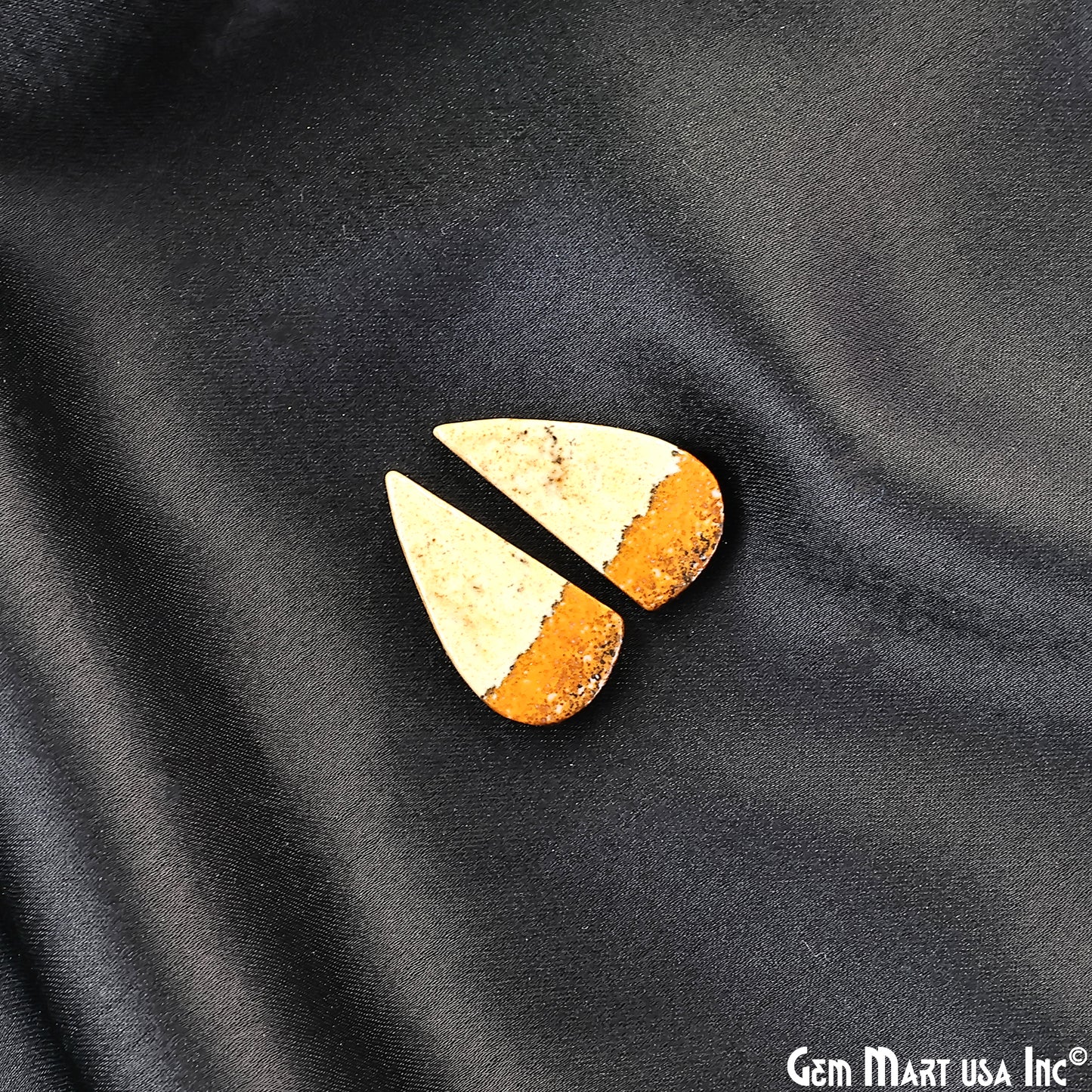 Picture Jasper Free Form Shape 25x10mm Loose Gemstone For Earring Pair