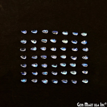 Rainbow Moonstone Wholesale Gemstones, 100% Natural Semi-Precious Gems, Rainbow Cabochons Loose Gems, 3x5mm, Pear, 5 Carats