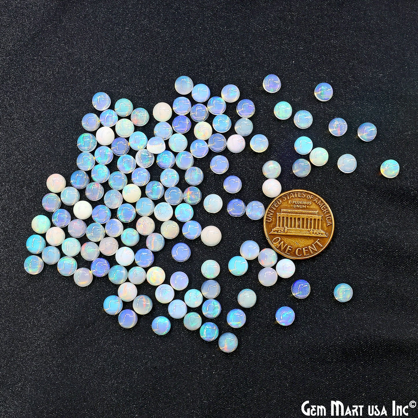 Ethiopian Opal Wholesale Gemstones, 100% Natural Precious Gems, White Cabochons Loose Gems, 5mm, Round, 10PC