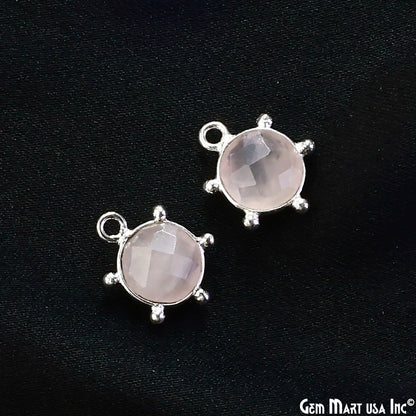 Round 13x11mm Design Bezel Single Plated Single Bail Gemstone Connector