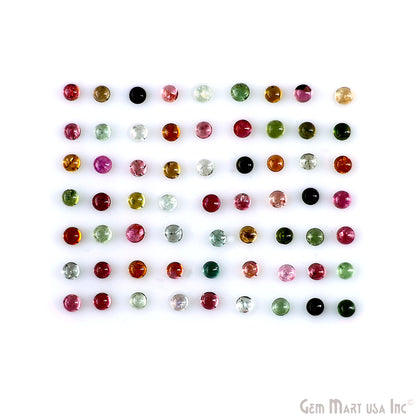 Multi Tourmaline Round Cabochon, 3mm, 5 Carats, 100% Natural Cabochon Loose Gems, Wholesale Gemstones