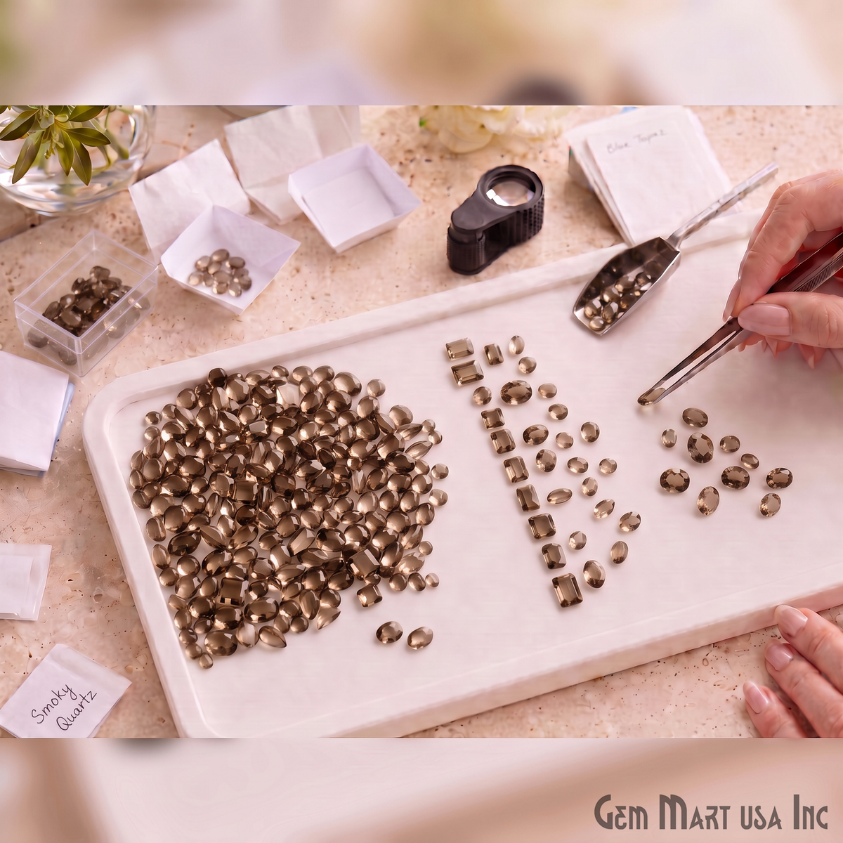Smoky Topaz Wholesale Gemstones, 100% Natural Semi-Precious Gems, Brown Faceted Loose Gems, 4-8mm, Mixed, 50 Carats