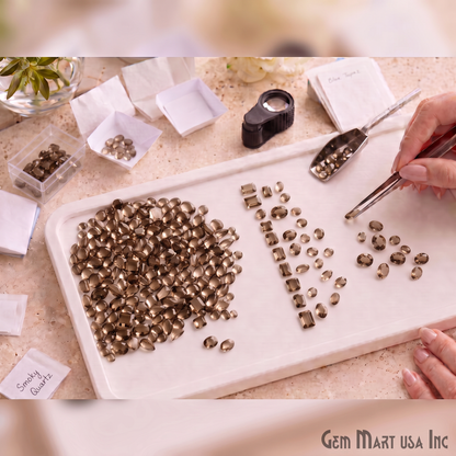 Smoky Topaz Wholesale Gemstones, 100% Natural Semi-Precious Gems, Brown Faceted Loose Gems, 4-8mm, Mixed, 50 Carats