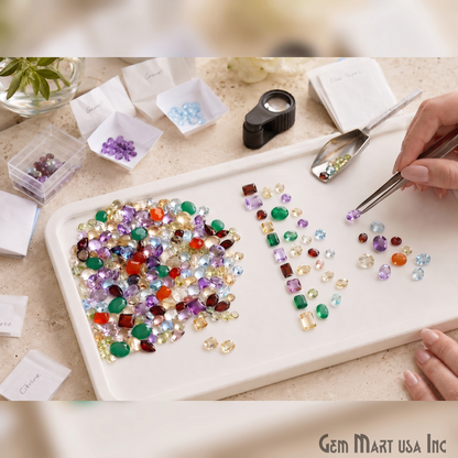 Wholesale Faceted Gemstones, 100% Natural Semi-Precious Gems,  Faceted Loose Gems, 4-8mm, Mixed, 50 Carats