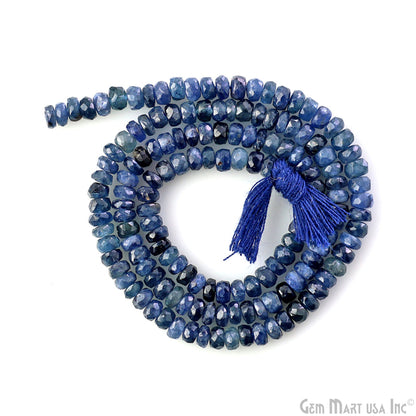 Iolite Rondelle Beads, 12.5 Inch Gemstone Strands, Drilled Strung Nugget Beads, Faceted Round, 3-4mm