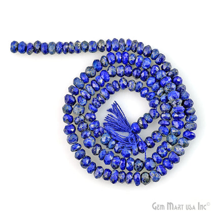 Gemstone Rondelle Bead Strands, Round Faceted, Polished Beads, Handmade Rondelle Beads, 12.5-inch, 3-4mm Round Strands for DIY Jewelry Making
