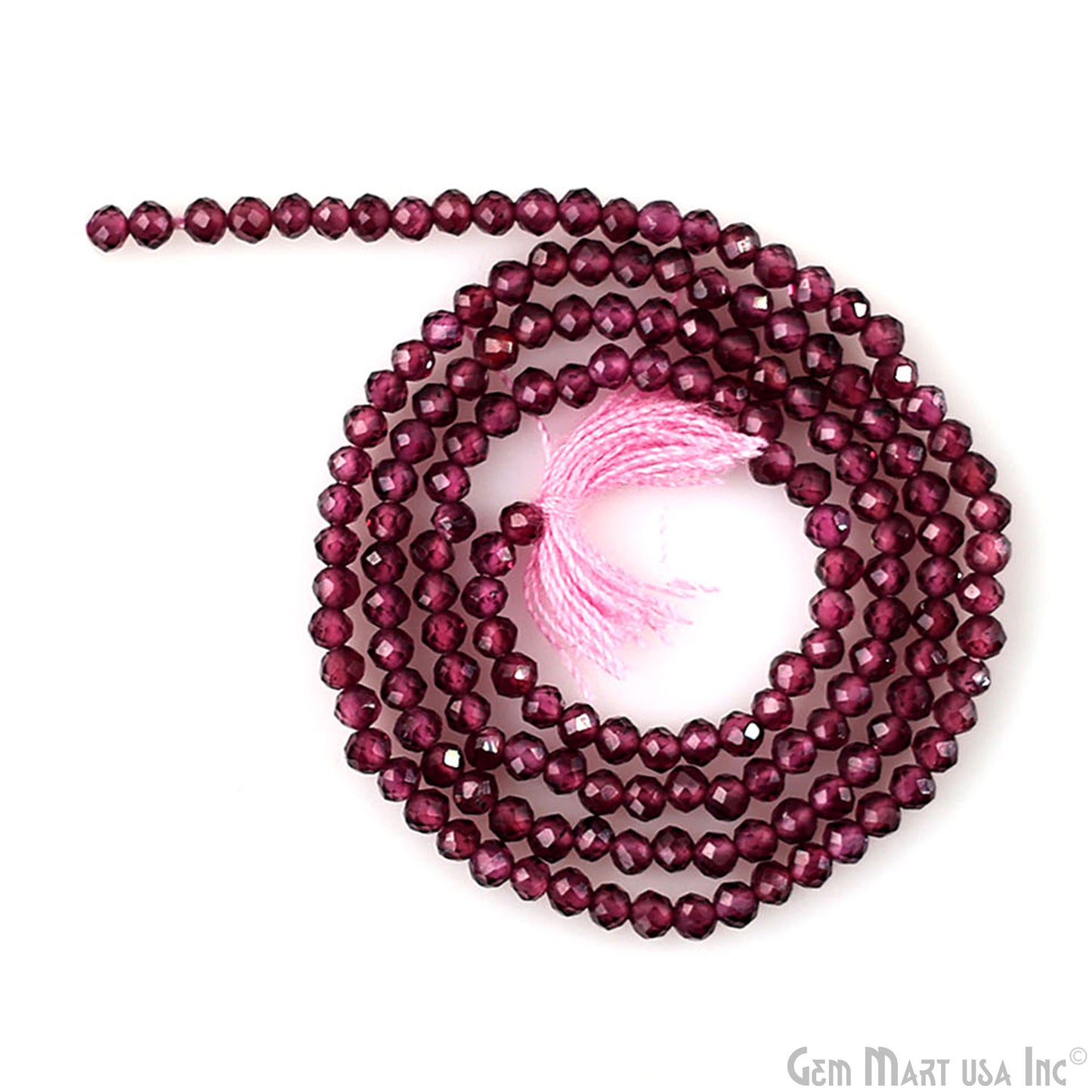 Rhodolite Rondelle Beads, 12-13 Inch Gemstone Strands, Drilled Strung Nugget Beads, Faceted Round, 2-2.5mm