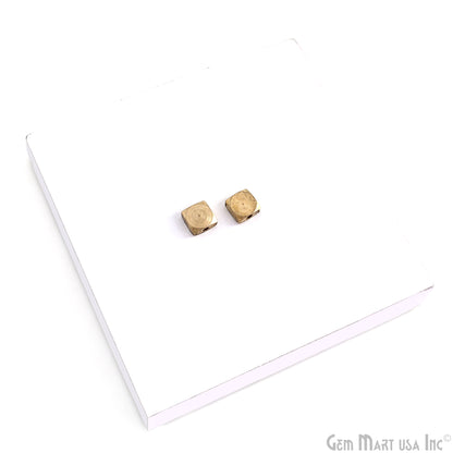 Brass Cube Spacer Beads Charms, Gold Spiral Design, Custom Pendant, Necklace, Earring Making Supply, Loose Craft supply bulk lot