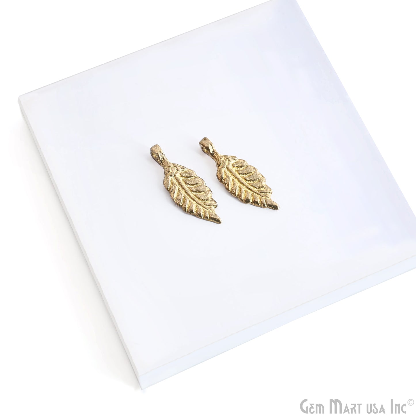 Brass Leaf Shaped Antique Pendant Charms, Gold Plated Fern Charm for Jewelry Making Supply, Tribal Boho Charms, gift for mom & her