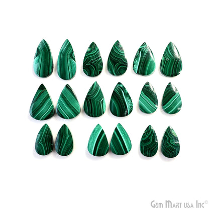 Malachite Pears Shape 27x17mm Loose Gemstone For Earring Pair